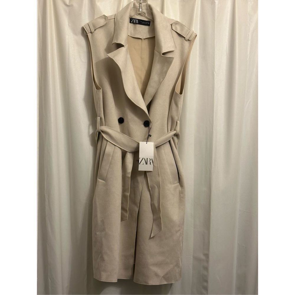 NWT - Zara Medium Faux Suede Vest Jacket- - Picture 2 of 16
